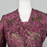 1970s Eddy George Metallic Pink Maxi Dress
