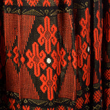 1950s Pleated Black Skirt with Red and Metallic Embroidery