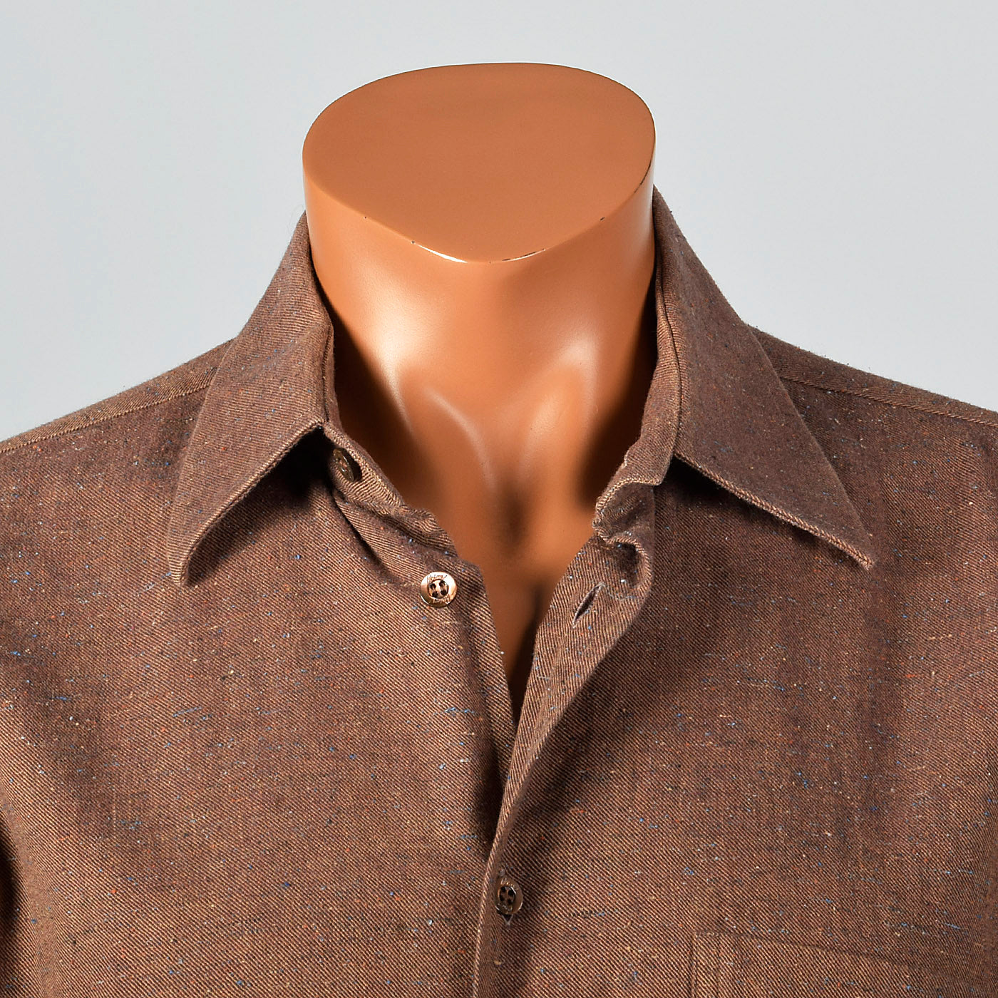 2000s Brown Shirt with Multicolor Flecks