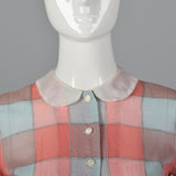 1950s Plaid Day Dress with Peter Pan Collar