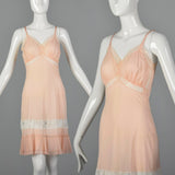 1950s Peach Slip with Pleated Hem