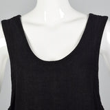 2000s Loose Black Dress in Linen