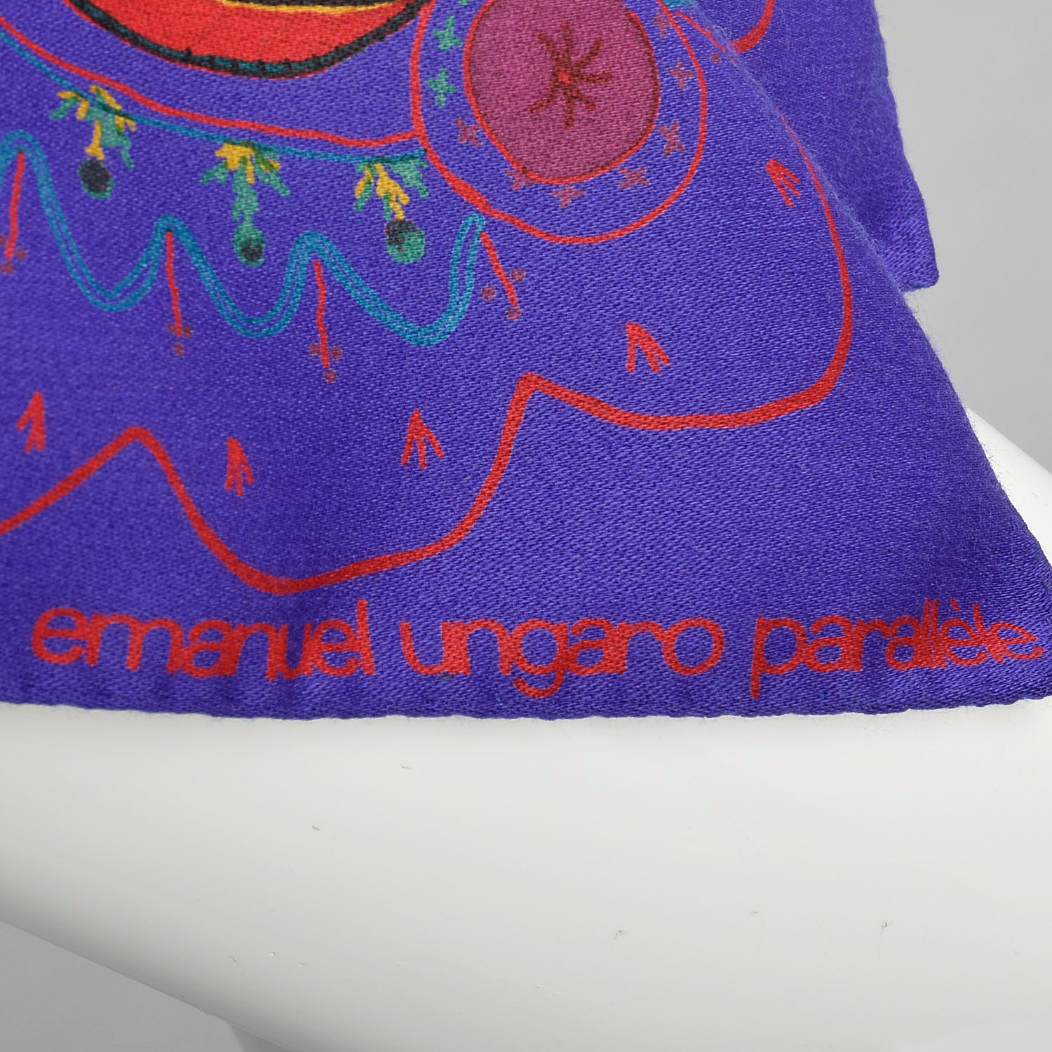 Emanuel Ungaro Paisley Print Purple Tapestry Shawl