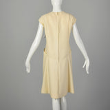 Medium 1960s Dress Suzy Perette Cream Wool Silk Sack Dress