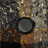 XL 1950s Coat Black Brown Flecked Tweed Overcoat Plaid Winter Wool Plush Lined Outerwear
