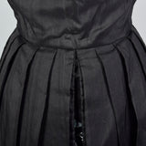 1950s Strapless Silk Dress with Hidden Front Panel