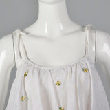 1970s White Eyelet Dress