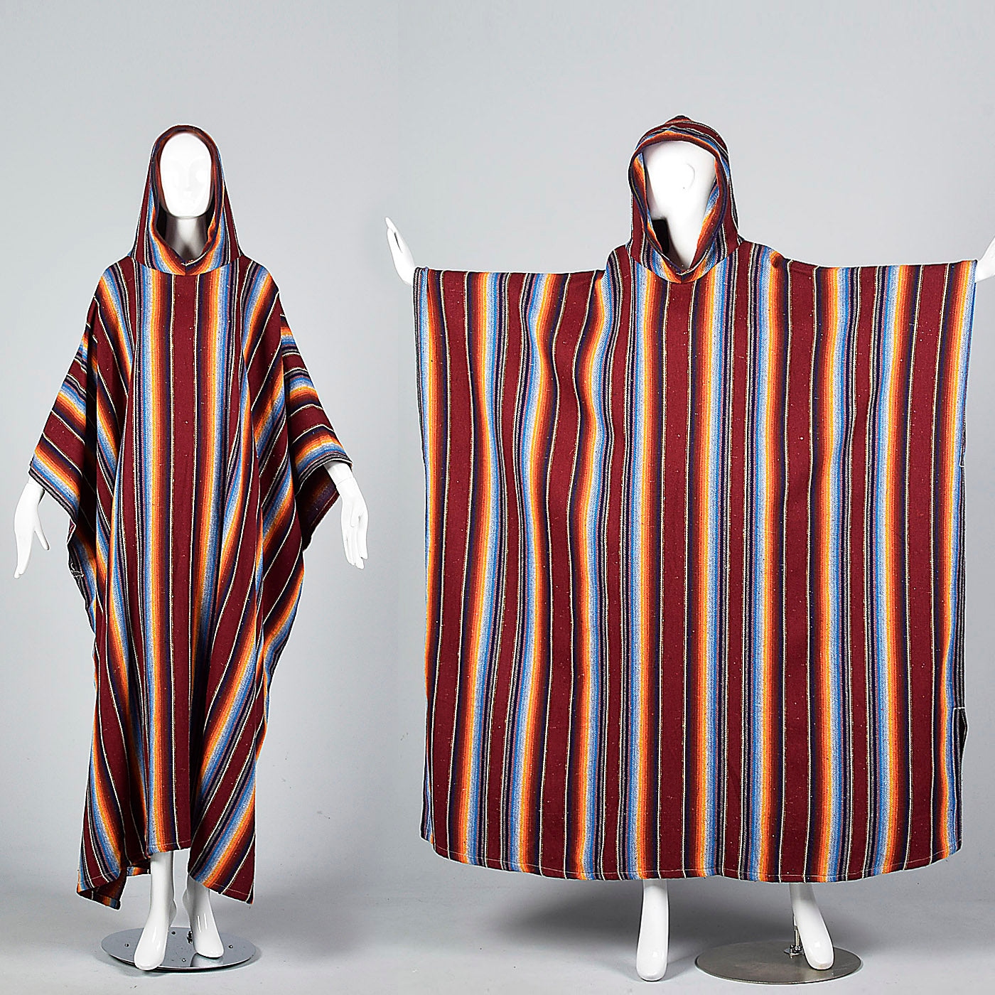 1970s Hooded Blanket Poncho