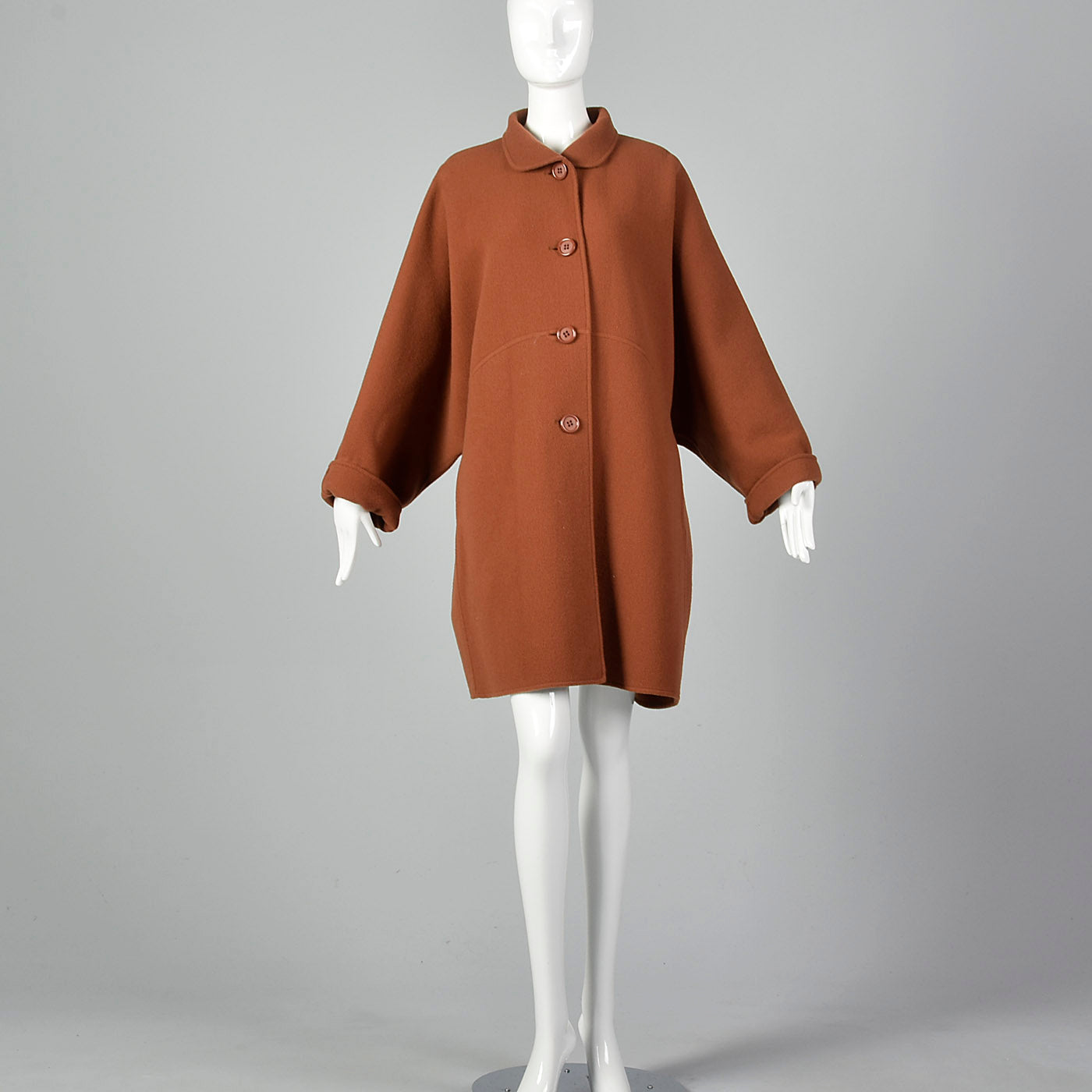 1980s Oscar de la Renta Brown Oversized Coat