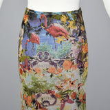 Jean Paul Gaultier Pink Flamingo Maxi Skirt