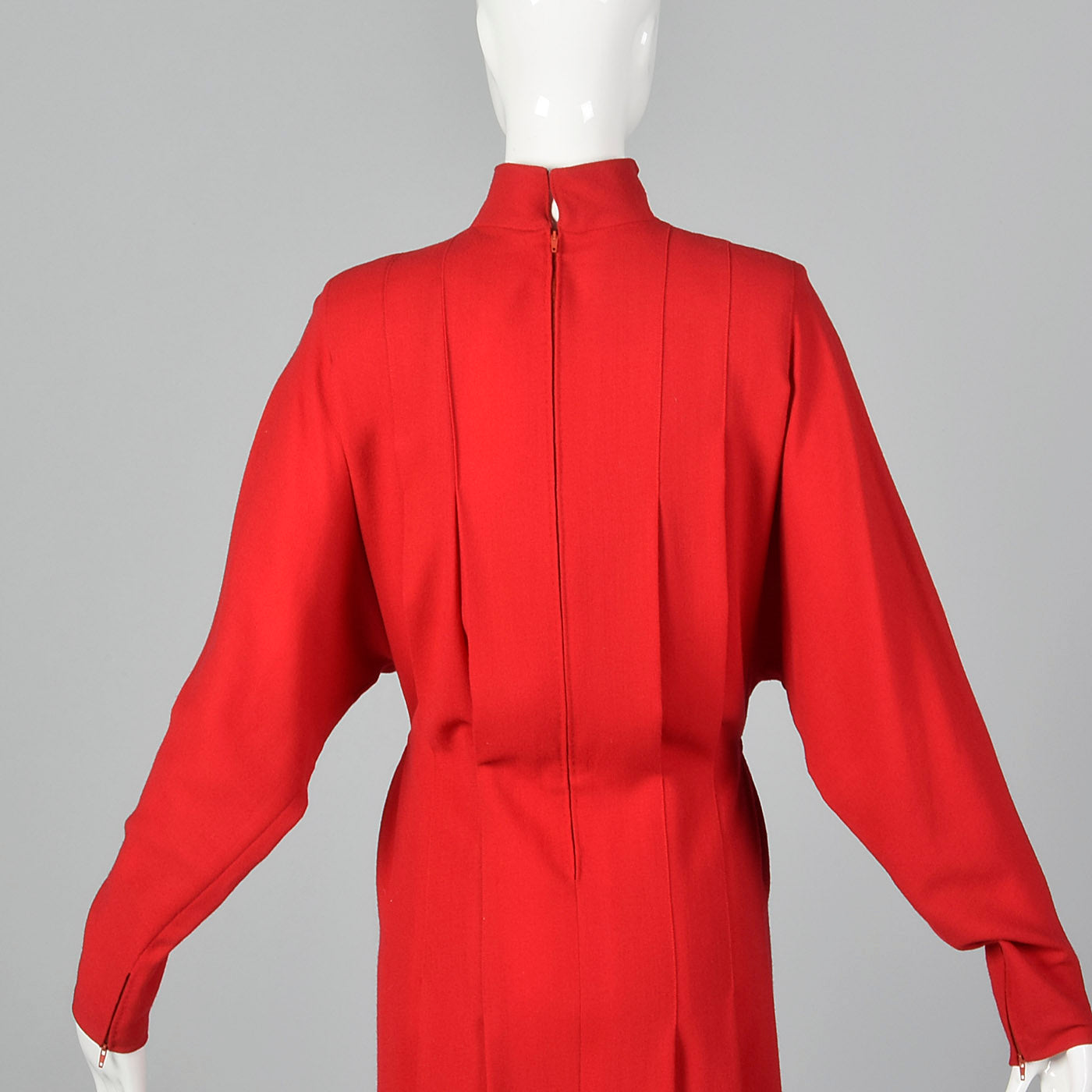 1980s Chloe Red Wool Dress with Elastic Waist