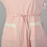 XXL 1950s Pink Day Dress Short Sleeve Deadstock Summer Casual