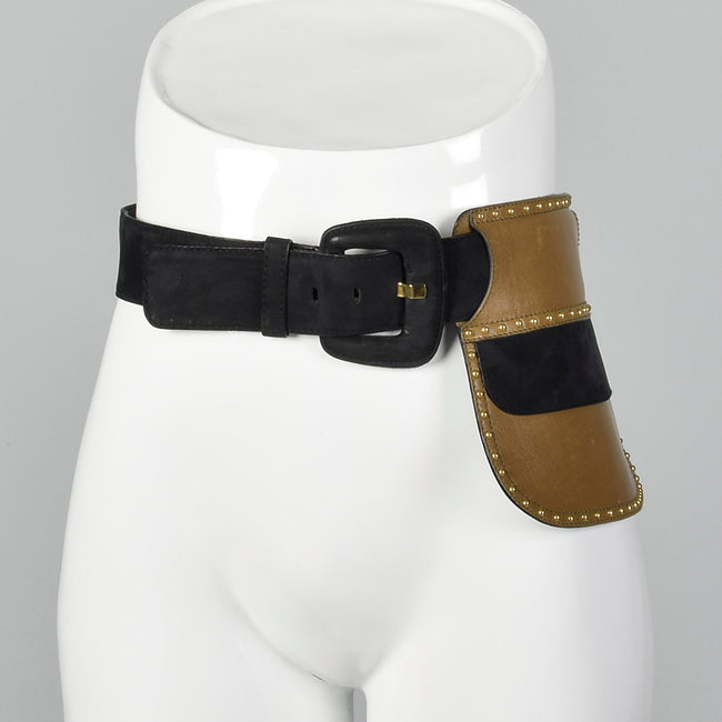 Escada Leather Belt with Slide Purse