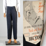 Deadstock 1960s Men's Big Yank Sanforized Blue Twill Workwear Pants