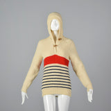 1970s Pendleton Heavy Wool Knit Sweater With Hood