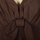 XS 1950s Brown and Black Gingham Dress