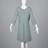 1990s Oscar De La Renta Light Blue Day Dress