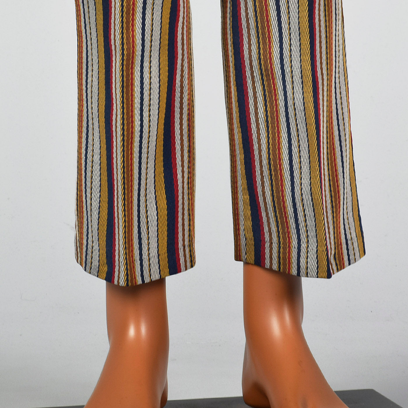 1970s Mens Flat Front Stripe Pants