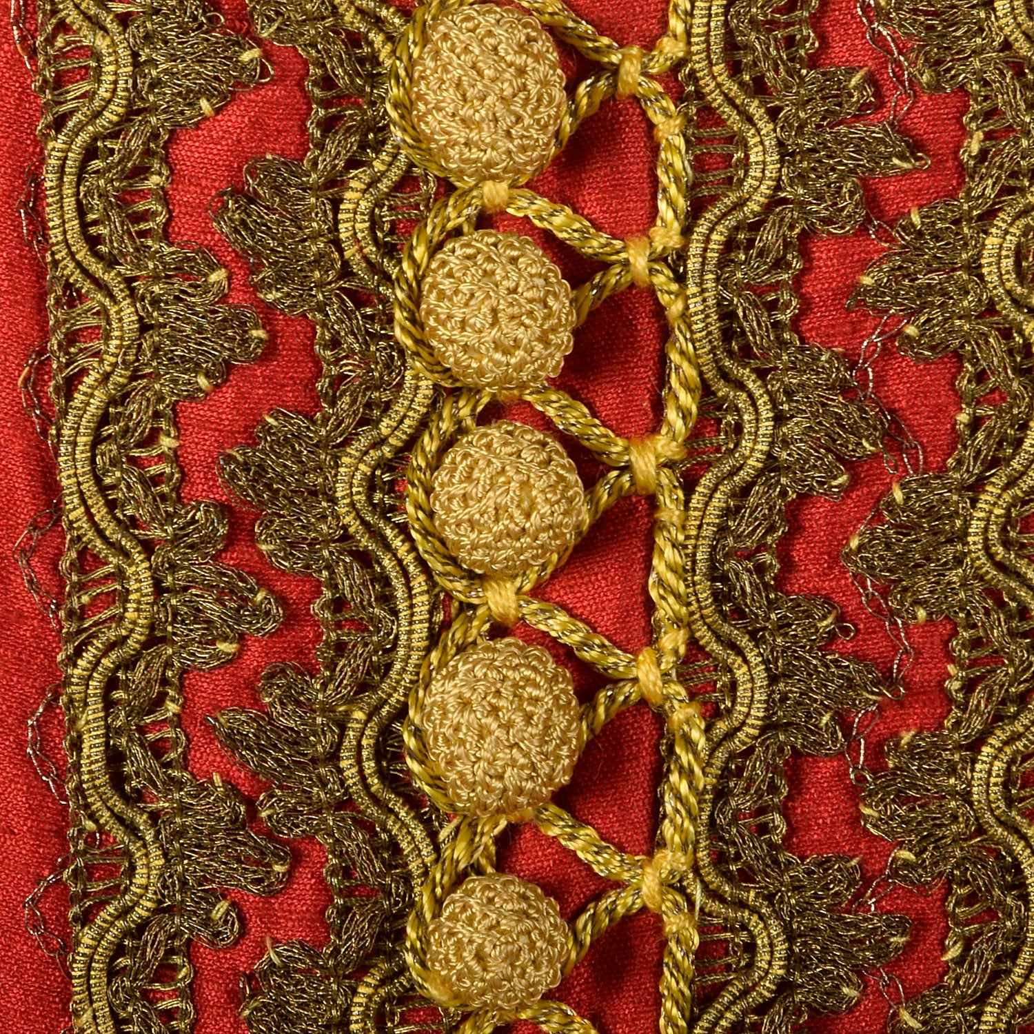 1970s Red Silk Dupioni Kaftan