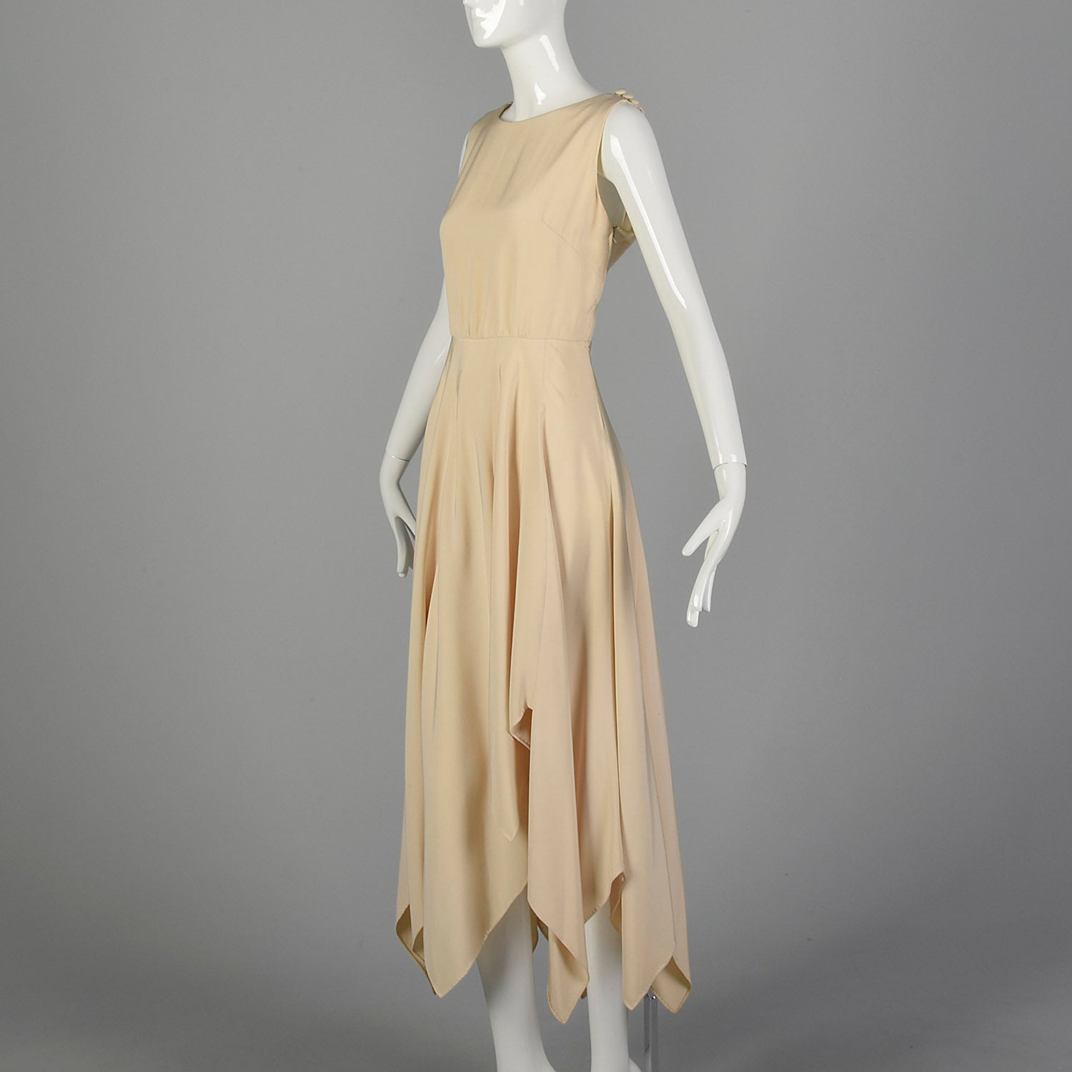 Small Richilene 1970s Ivory Maxi Dress