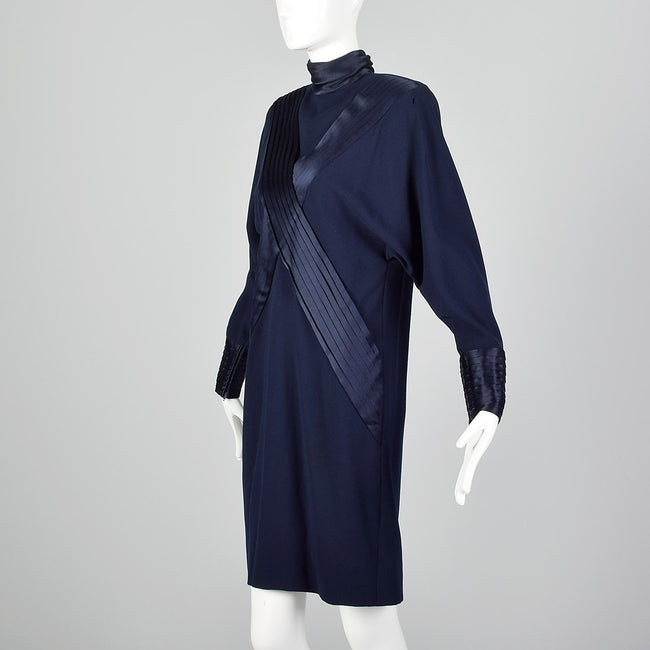 XS-Small Galanos 1980s Navy Dress