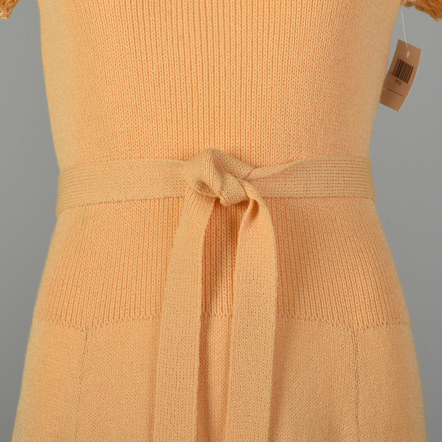 Small St John Knit Dress Orange Sherbet Sheer Casual Short Sleeve