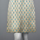 1960s Elegant Silver Shift Dress with Low Back