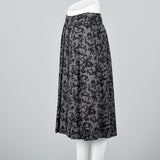 1980s Escada Gray and Black Wool Skirt