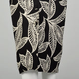 Medium 1990s Tropical Print Black Dress Casual Sleeveless