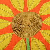 1960s Orange Shift Dress with Sunflower Applique