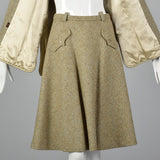 1970s Anne Klein Tweed Safari Style Suit