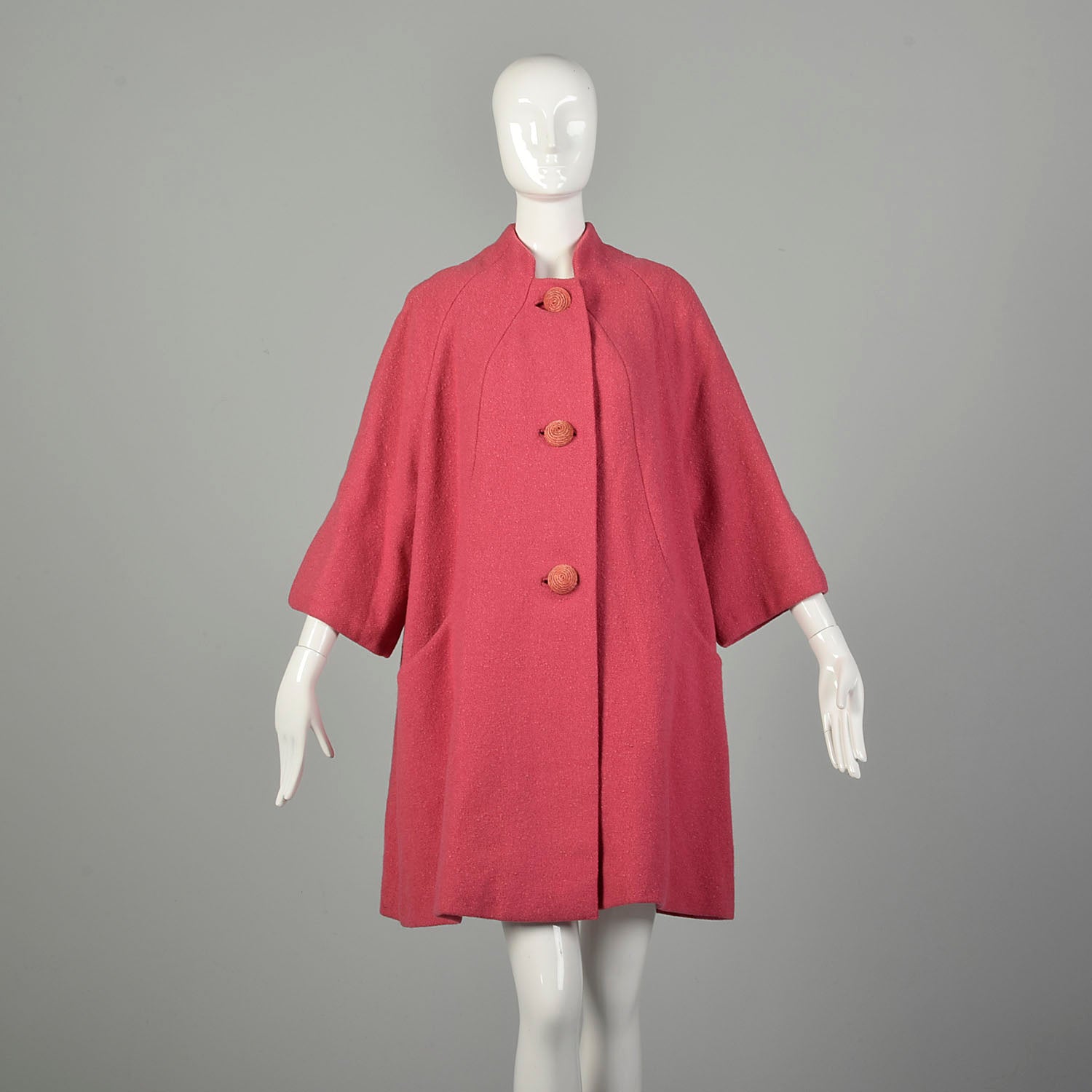 $245 Toccin NY Women's Pink Knit Bracelet-Sleeve Topper Jacket Coat Size XL  | eBay