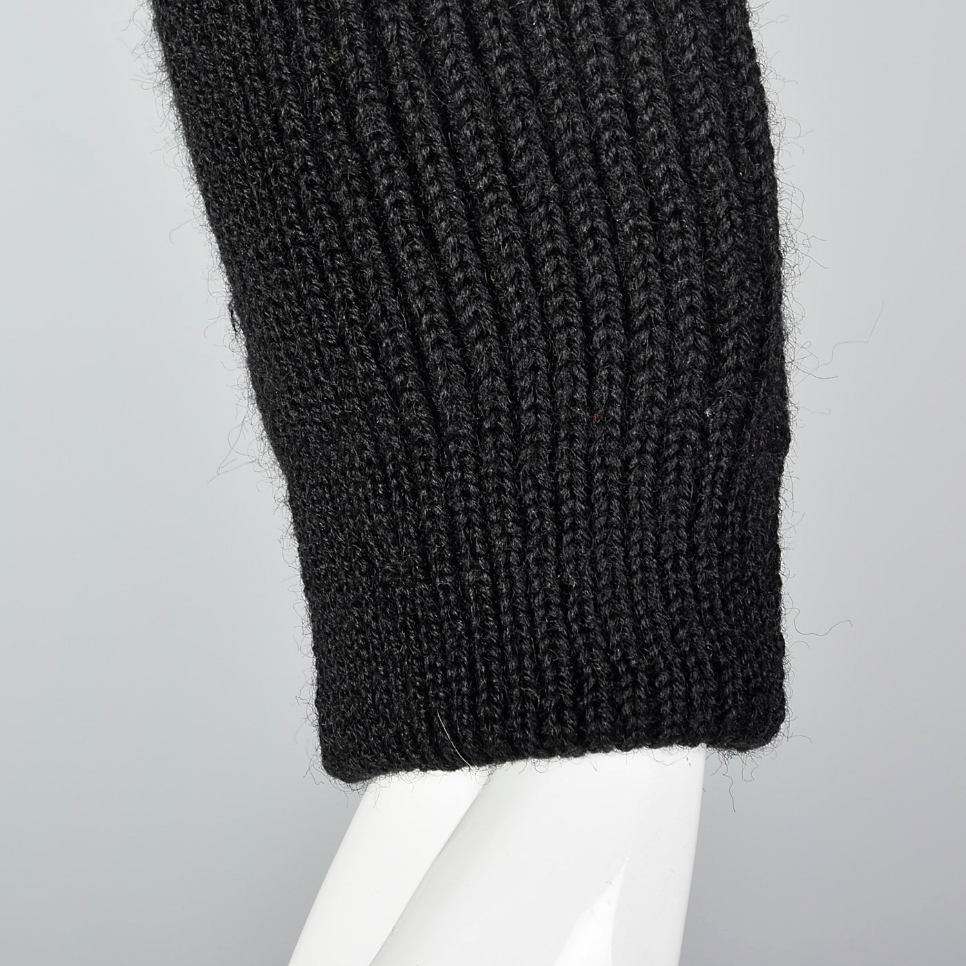 1950s Black Wool Ski Sweater with Wind Collar