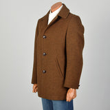 Medium 1960s Mens Pendleton Winter Coat Rust Brown Wool Jacket