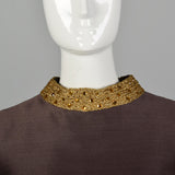 Large 1960s Brown Mod Dress