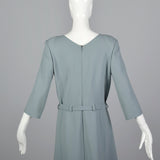 1990s Oscar De La Renta Light Blue Day Dress