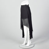 1990s Gianfranco Ferre Studio Black Mini Slip Skirt