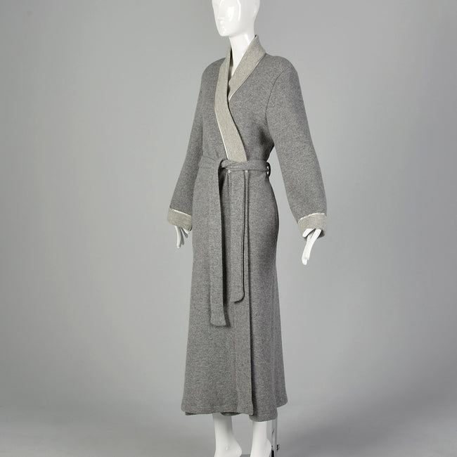 Medium Frette 1980s Gray Wool Robe