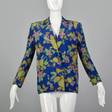1980s Jean Louis Scherrer Boutique Numbered Silk Floral blazer