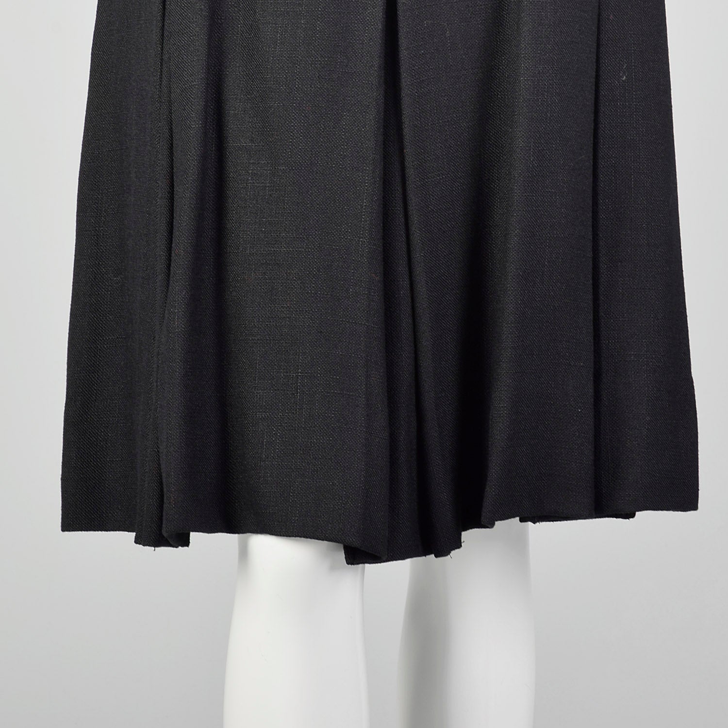 Small 70s Black Rayon Skirt Set