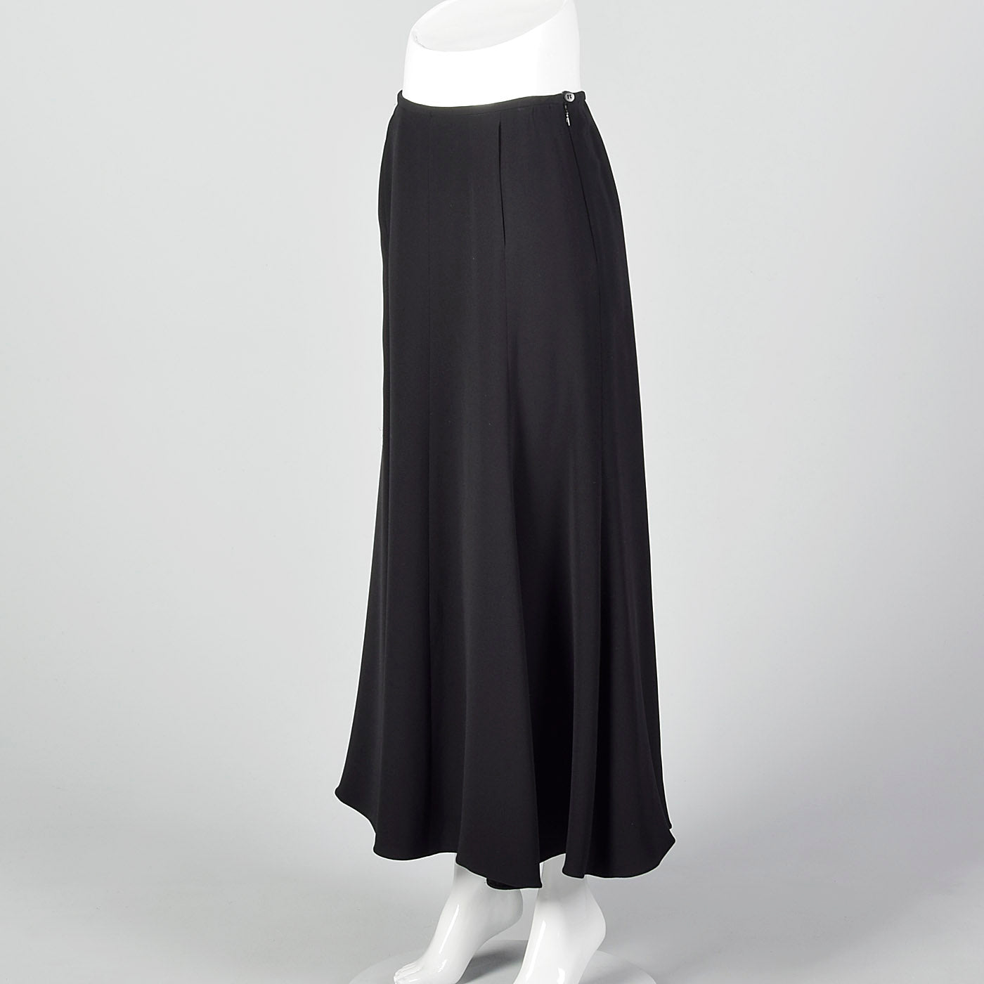 1990s Giorgio Armani Black Maxi Skirt with Mermaid Hem