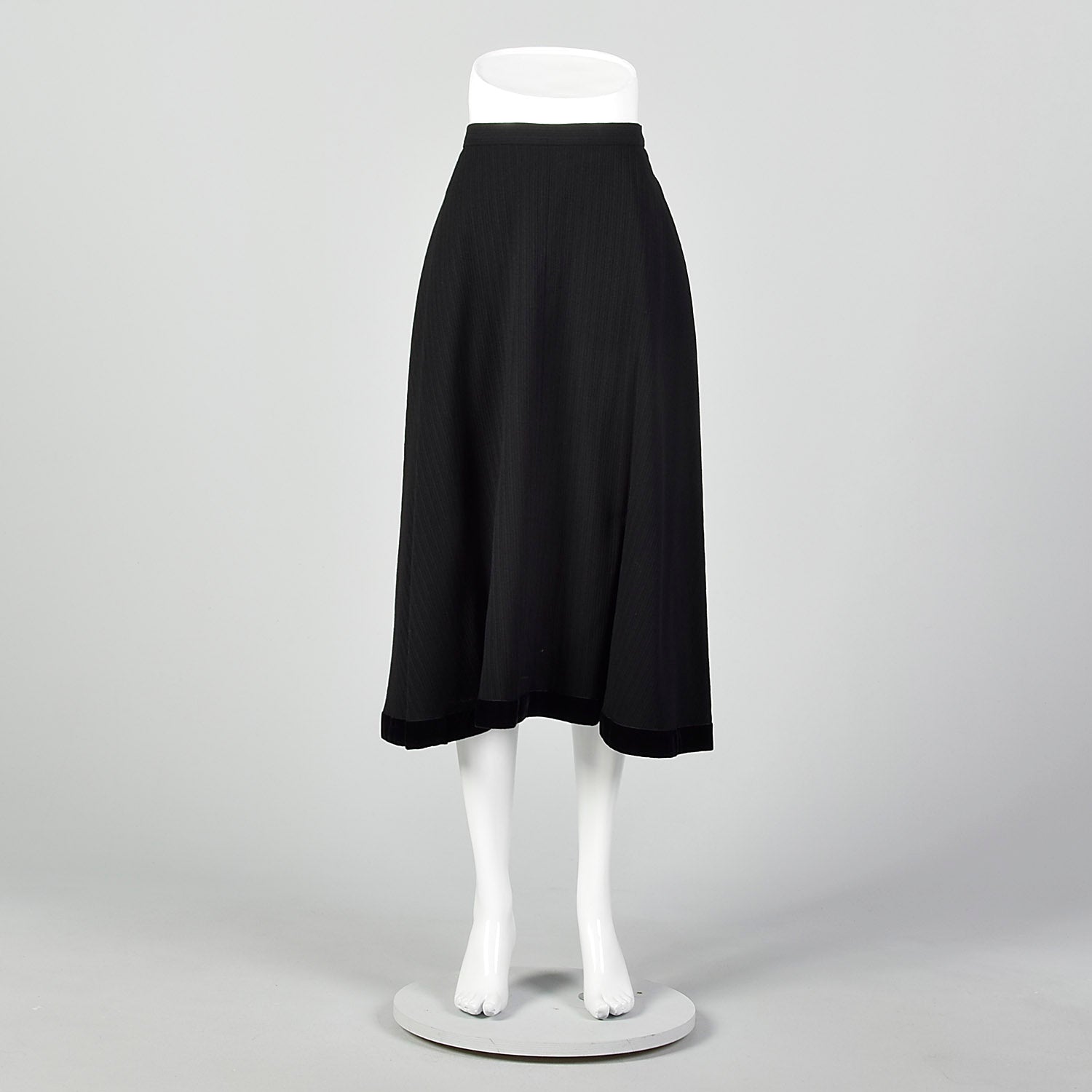 Small 1950s Black Textured Stripe Skirt