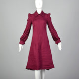 2010s Pleated Magenta Dress