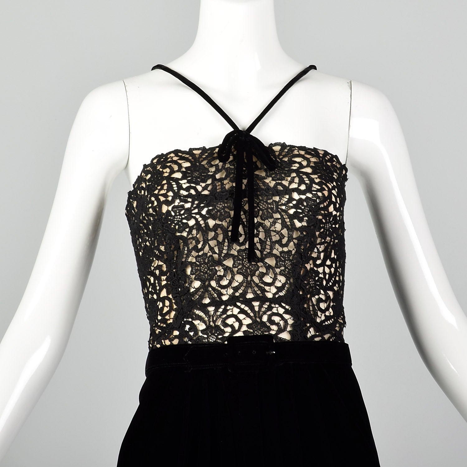 Small 1940s Illusion Bodice Evening Dress