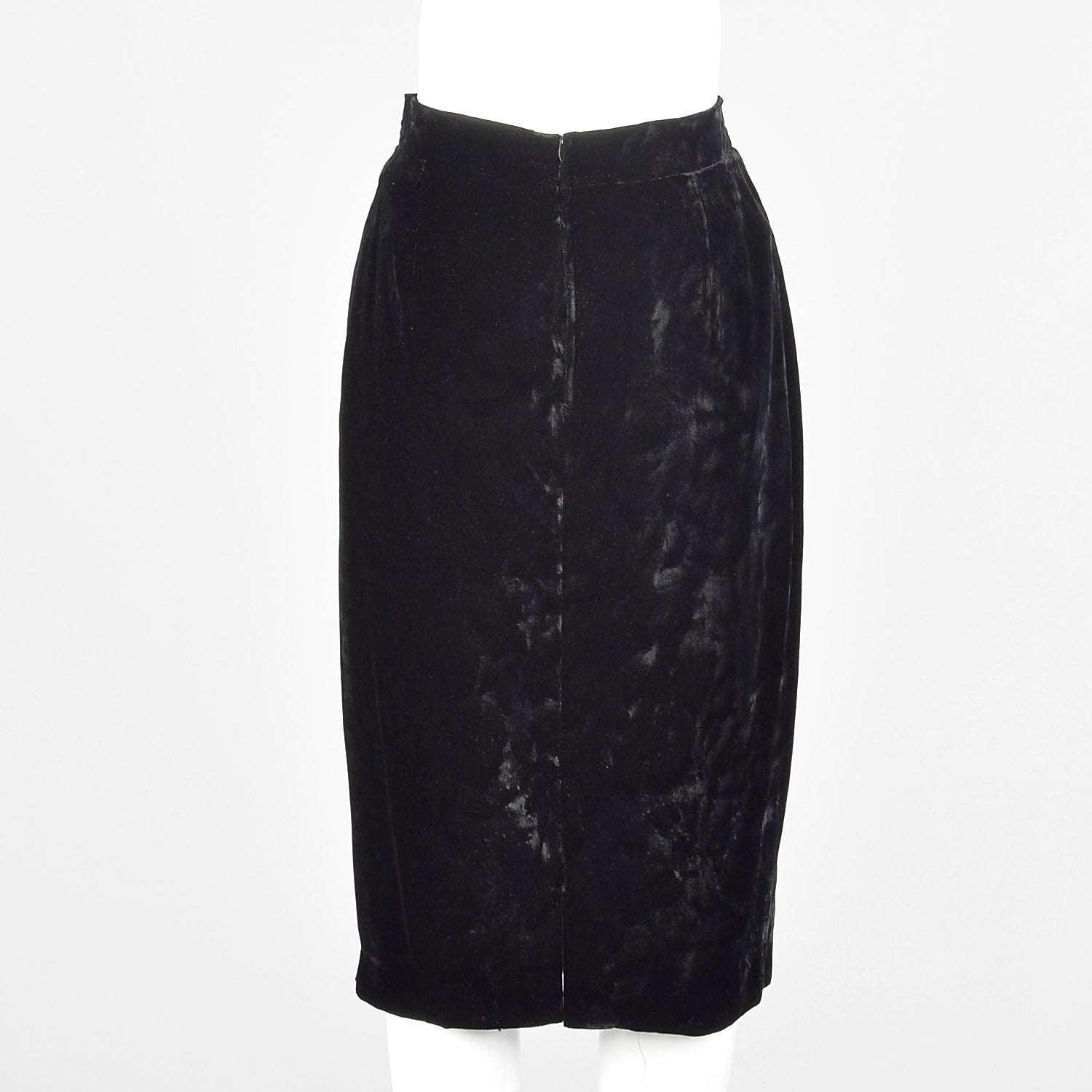 Large Gianfranco Ferre Black 1980s Velvet Pencil Skirt