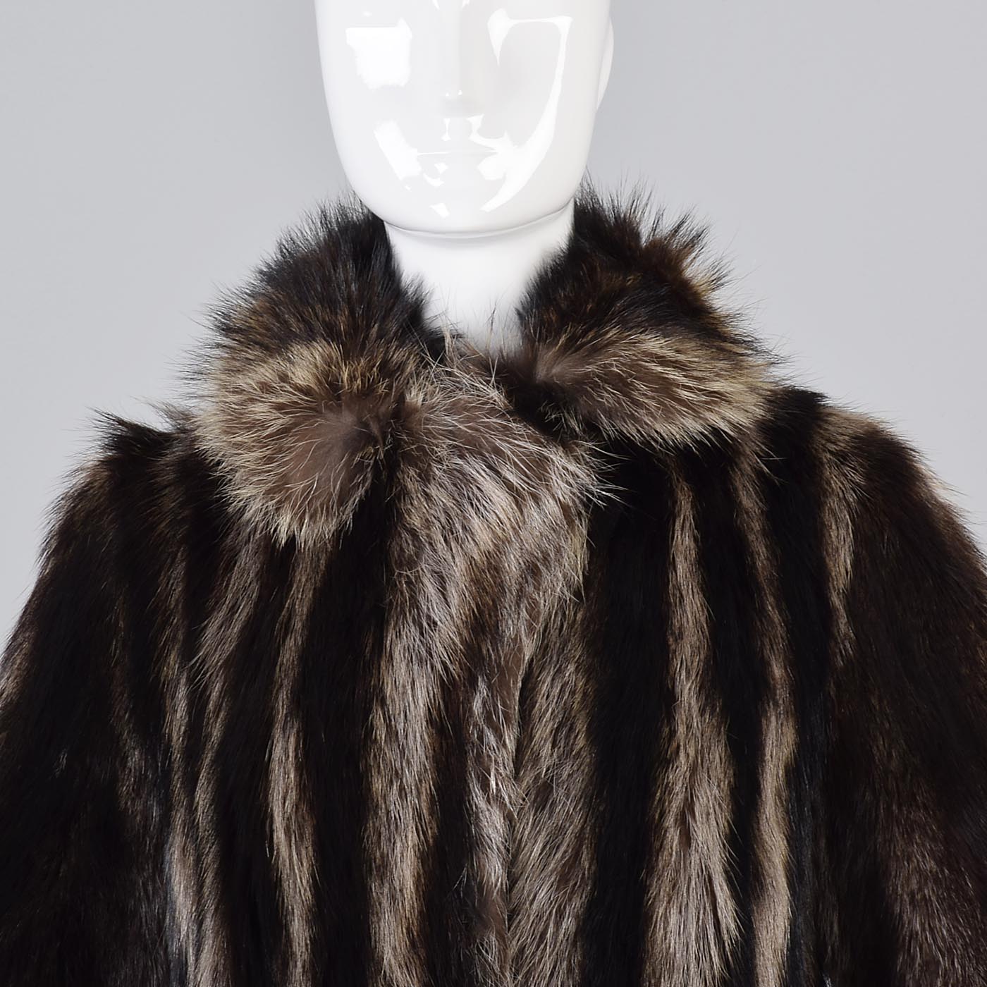 1970s Raccoon Fur Wrap Coat