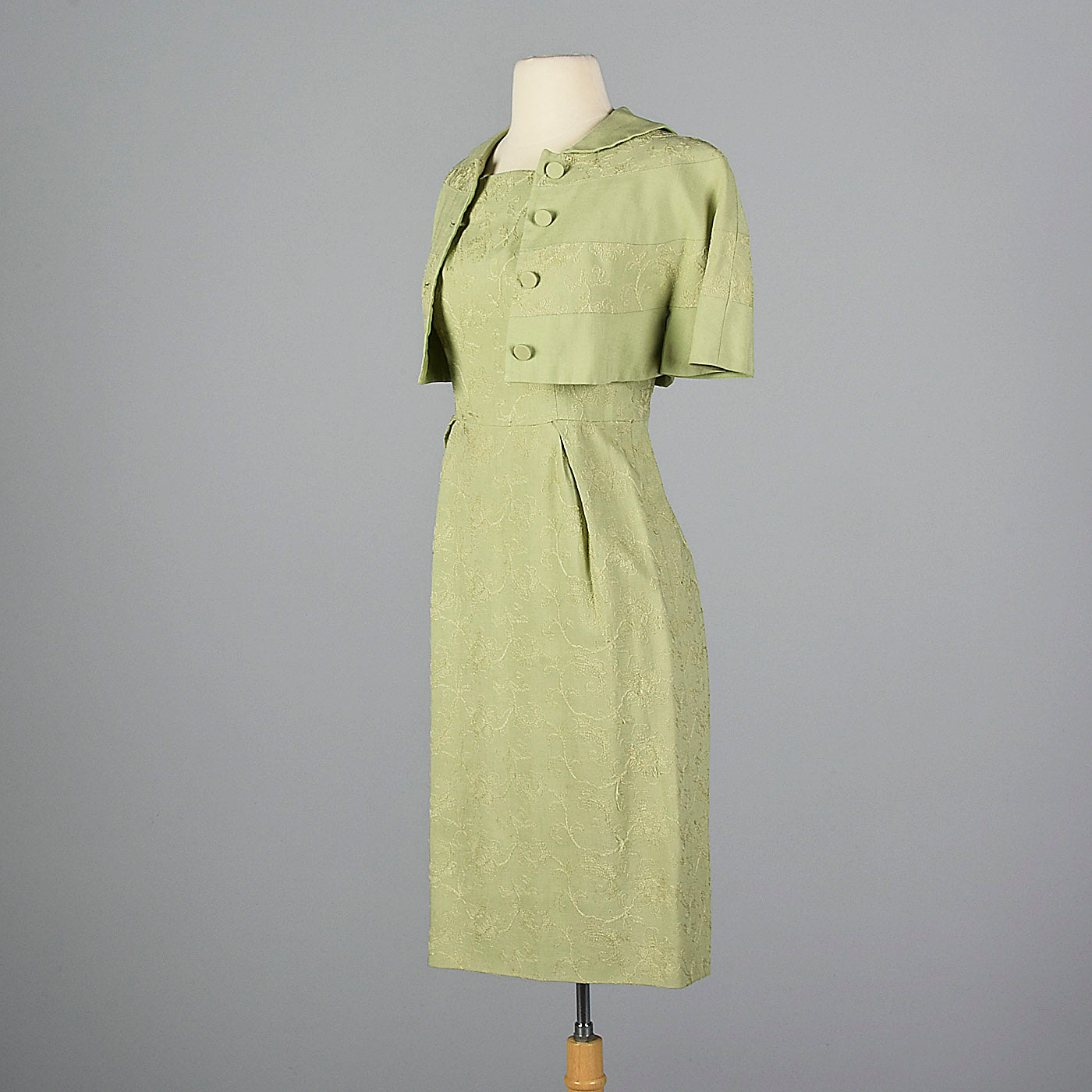 1950s Green Dress with Matching Jacket Style & Salvage 1950s Green Dress with Matching Jacket Style & Salvage
