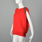 2000s Red Knit Top