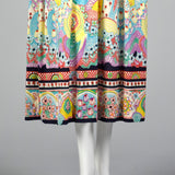1970s Psychedelic Print Maxi Dress with Bell Sleeves