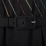 1980s Black Beaded Sweater Dress